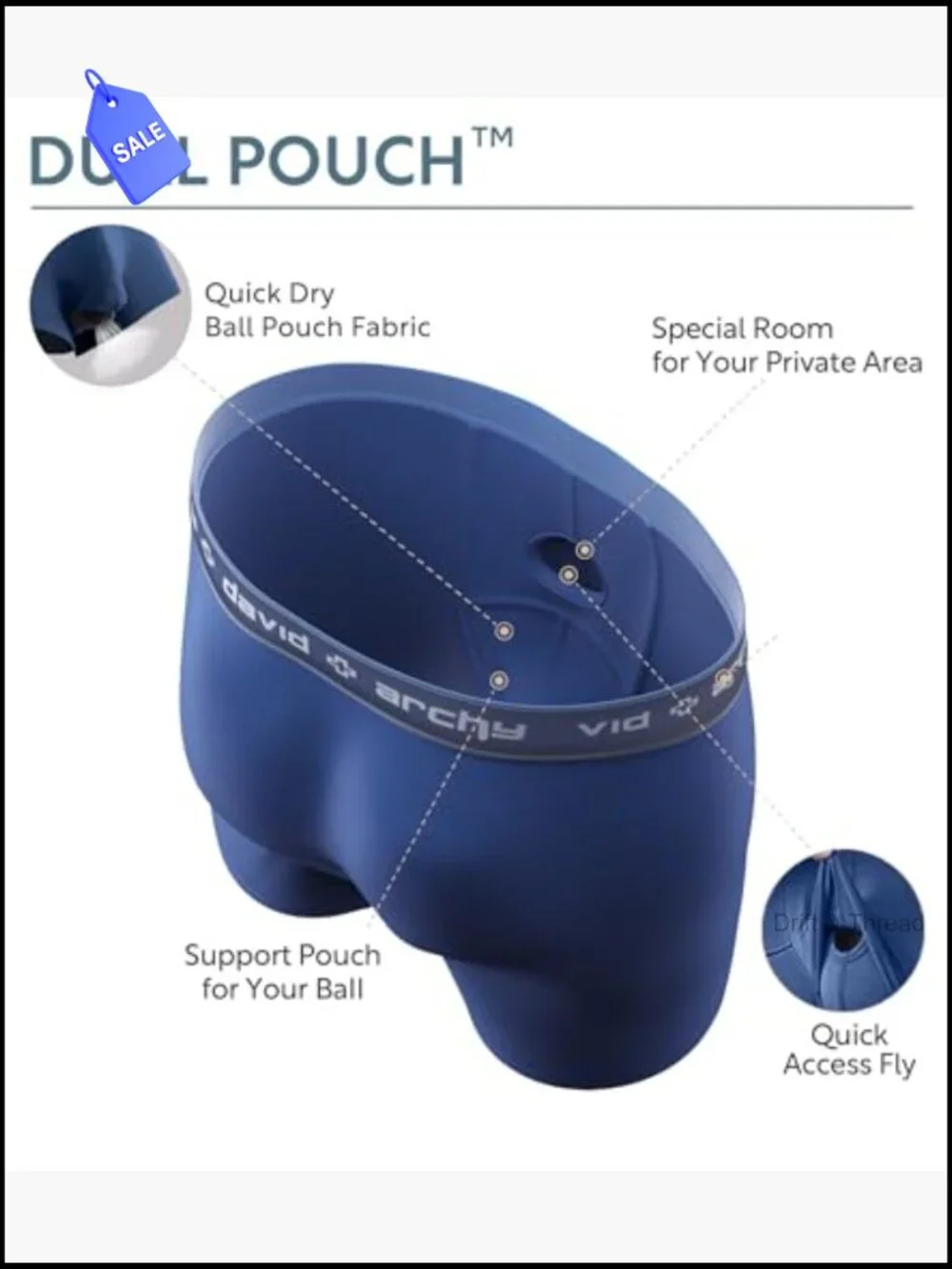 Men's Boxer Briefs 4-Pack Modal Dual Pouch Anti-Chafe XL